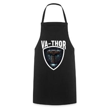 Papa Vathor Va Thor Fête des pères Fête des pères Cadeau de fête des pères - Tablier de cuisine - noir - Devant - AI Model Male 185 dark (185cm)