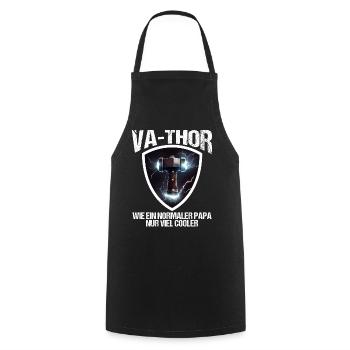 Papa Vathor Va Thor Vatertag Vatertagsgeschenk - Kochschürze - Schwarz - Vorne - AI Model Male 185 dark (185cm)