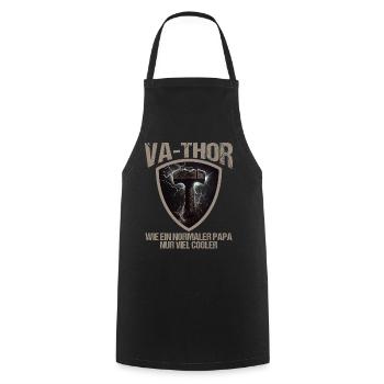 Papa Vathor Va Thor Vatertag Vatertagsgeschenk - Kochschürze - Schwarz - Vorne - AI Model Male 185 dark (185cm)