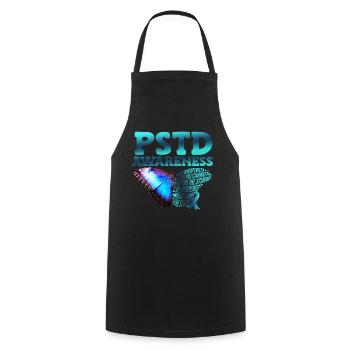 Pstd awareness Post-traumatic - Cooking Apron - black - Front - AI Model Male 185 dark (185cm)