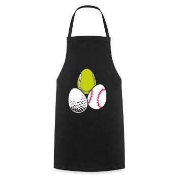 Sport Osterei Tennis Sportlich Baseball Spiel - Kochschürze - Schwarz - Vorne - AI Model Male 185 dark (185cm)