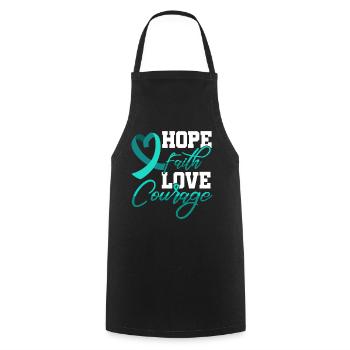 Espoir Foi Amour Courage Pstd Conscience du stress - Tablier de cuisine - noir - Devant - AI Model Male 185 dark (185cm)