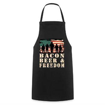 Bacon, Beer and Freedom - Cooking Apron - black - Front - AI Model Male 185 dark (185cm)