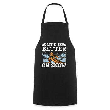 Cross Country Skiing Life Is Better On Snow Skiing - Cooking Apron - black - Front - AI Model Male 185 dark (185cm)