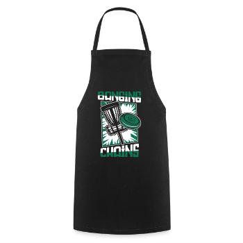 Banging Chains Basket Disc Golfer Player - Cooking Apron - black - Front - AI Model Male 185 dark (185cm)