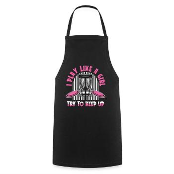 I Play Like A Girl Try To Keep Up Frisbee Golf - Cooking Apron - black - Front - AI Model Male 185 dark (185cm)