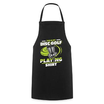 This Is My Disc Golf Playing Clothing Basket - Cooking Apron - black - Front - AI Model Male 185 dark (185cm)