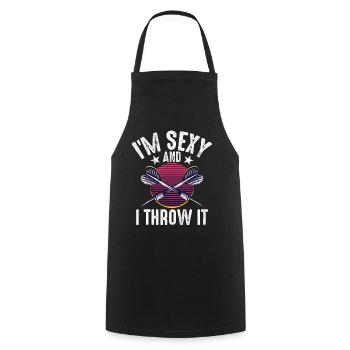 Retro dartboard Dartboard 180 for darts players - Cooking Apron - black - Front - AI Model Male 185 dark (185cm)