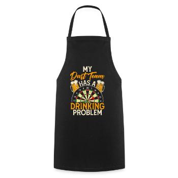 Retro dartboard Dartboard 180 for darts players - Cooking Apron - black - Front - AI Model Male 185 dark (185cm)