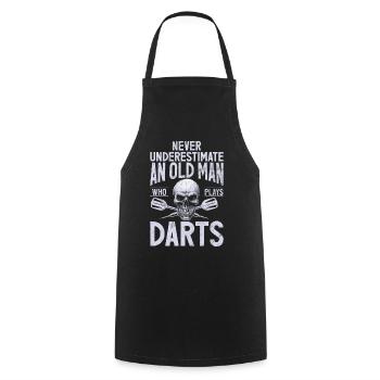 Retro dartboard Dartboard 180 for darts players - Cooking Apron - black - Front - AI Model Male 185 dark (185cm)