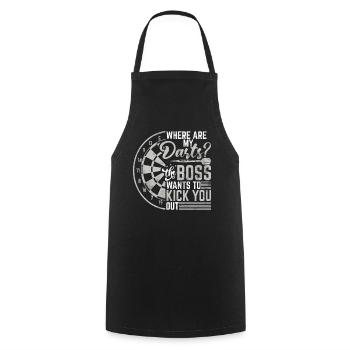 Retro dartboard Dartboard 180 for darts players - Cooking Apron - black - Front - AI Model Male 185 dark (185cm)