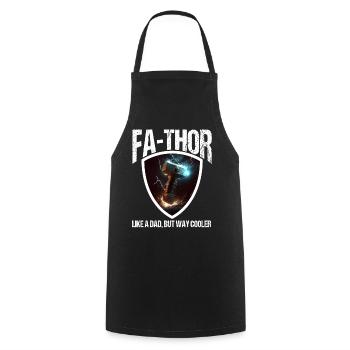 Papa Vathor Va Thor Vatertag Vatertagsgeschenk - Kochschürze - Schwarz - Vorne - AI Model Male 185 dark (185cm)