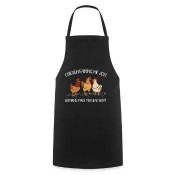 Joy make me headache - Cooking Apron - black - Front - AI Model Male 185 dark (185cm)