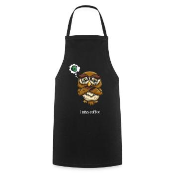 I coffee drinker coffee miss - Cooking Apron - black - Front - AI Model Male 185 dark (185cm)