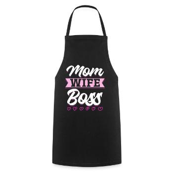 Pour la meilleure maman du monde! Pour la fête des mères - Tablier de cuisine - noir - Devant - AI Model Male 185 dark (185cm)
