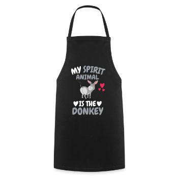 My Spiritual Animal Farmer Animal Gift Donkey - Cooking Apron - black - Front - AI Model Male 185 dark (185cm)
