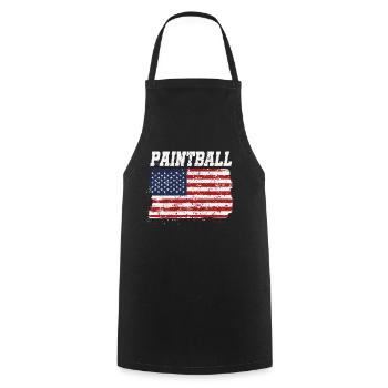 Paintball Patriotic American - Cooking Apron - black - Front - AI Model Male 185 dark (185cm)