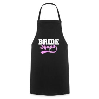 Escouade de la mariée - Tablier de cuisine - noir - Devant - AI Model Male 185 dark (185cm)