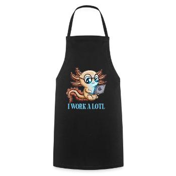 Drôle de dire Travail Cadeau Je travaille beaucoup - Tablier de cuisine - noir - Devant - AI Model Male 185 dark (185cm)
