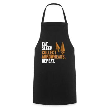 Eat Sleep Collect Arrowheads Repeat Hunting Tips - Cooking Apron - black - Front - AI Model Male 185 dark (185cm)