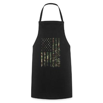 Papa Héros Protecteur Patriotique Américain - Tablier de cuisine - noir - Devant - AI Model Male 185 dark (185cm)