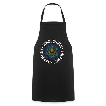 Great yoga mantra design - Cooking Apron - black - Front - AI Model Male 185 dark (185cm)