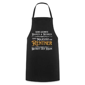 Ihre Majestät der Rentner Rente Spruch Pension - Kochschürze - Schwarz - Vorne - AI Model Male 185 dark (185cm)