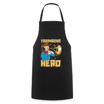 Trombone Hero Marching Band Instrument Trombonist - Kochschürze - Schwarz - Vorne - AI Model Male 185 dark (185cm)