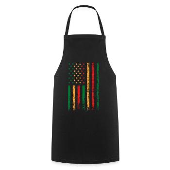 African-American flag holiday - Cooking Apron - black - Front - AI Model Male 185 dark (185cm)