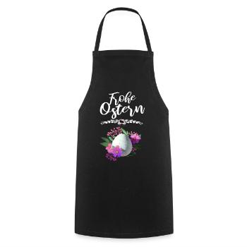 Frohe Ostern Osterei Floral - Kochschürze - Schwarz - Vorne - AI Model Male 185 dark (185cm)