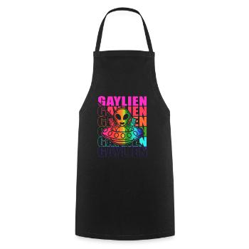 Gender Lesbian, Gay, Trans, Queer Rainbow - Cooking Apron - black - Front - AI Model Male 185 dark (185cm)