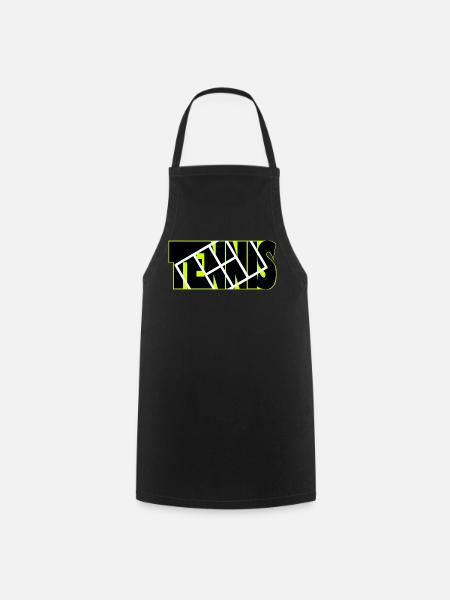 TENNIS Neon Grid Overlay - Cooking Apron - black