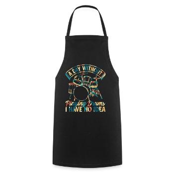 Une journée sans jouer de la batterie dont je n’ai aucune idée - Drumm - Tablier de cuisine - noir - Devant - AI Model Male 185 dark (185cm)
