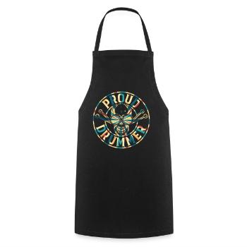 Proud Drummer - Drum Player Drum Musician Proud Dr - Cooking Apron - black - Front - AI Model Male 185 dark (185cm)