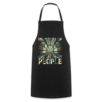 Drumsticks For Cool And Smart People - Drummer Mus - Cooking Apron - black - Front - AI Model Male 185 dark (185cm)