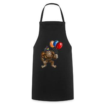 Bigfoot Birthday Party Mythical Creature Mystery - Tablier de cuisine - noir - Devant - AI Model Male 185 dark (185cm)