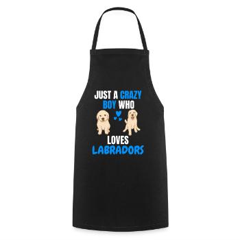 Verrückter Junge Hunde Lustiges Geschenk Labrador - Kochschürze - Schwarz - Vorne - AI Model Male 185 dark (185cm)