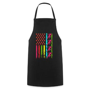 American Sports Flag Athletics 100 days - Cooking Apron - black - Front - AI Model Male 185 dark (185cm)
