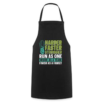 Cross Country Courir plus fort Plus vite Course plus forte - Tablier de cuisine - noir - Devant - AI Model Male 185 dark (185cm)