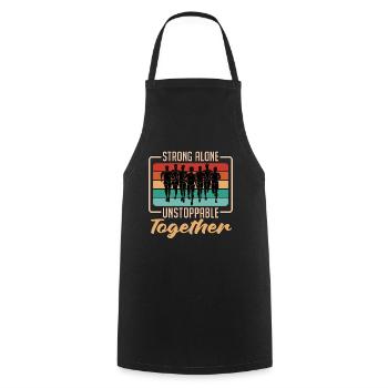 Cross Country Strong Alone Unstoppable Retro Race - Cooking Apron - black - Front - AI Model Male 185 dark (185cm)