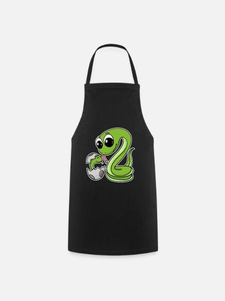 Snake Family - Snake with Baby - Snakes - Cooking Apron - black