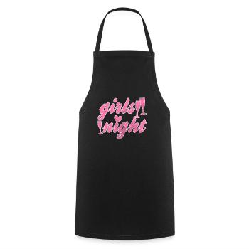 Girls night - Cooking Apron - black - Front - AI Model Male 185 dark (185cm)