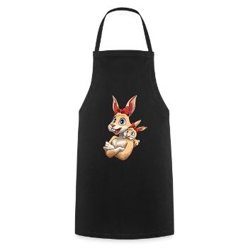 Hase Häsin mit Hasen Kind für Mutti - Kochschürze - Schwarz - Vorne - AI Model Male 185 dark (185cm)