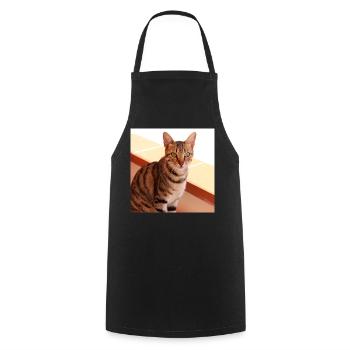 Chat chaton affiche chat carré affiche - Tablier de cuisine - noir - Devant - AI Model Male 185 dark (185cm)