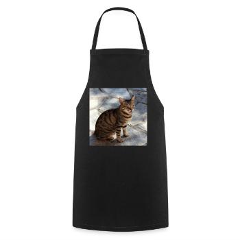 Katze Kätzchen Poster quadratisch Katzenposter - Kochschürze - Schwarz - Vorne - AI Model Male 185 dark (185cm)
