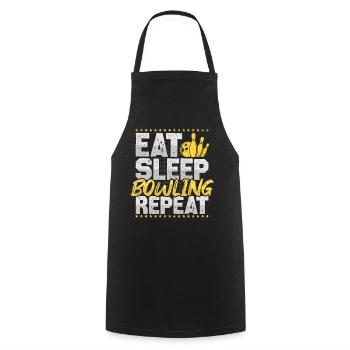 Bowling Eat Sleep Repeat Kegeln Hobby Bowling - Kochschürze - Schwarz - Vorne - AI Model Male 185 dark (185cm)