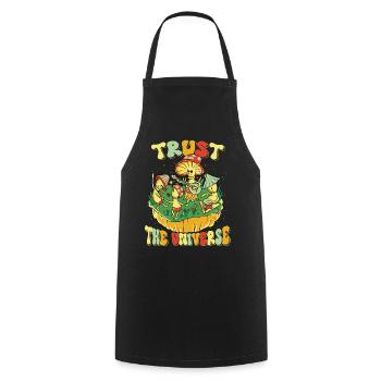 Hippie Mushroomhead Trust The Universe - Kochschürze - Schwarz - Vorne - AI Model Male 185 dark (185cm)