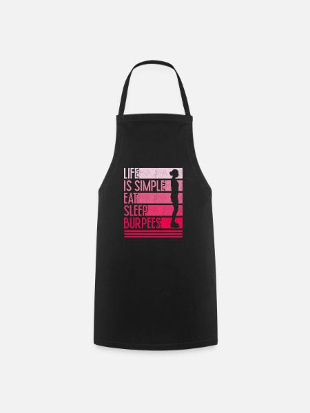 Leben ist einfach Burpees Design - Kochschürze - Schwarz