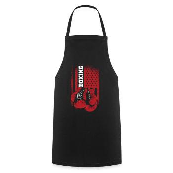 Boxen Sparring Handschuhe American Sports Flagge - Kochschürze - Schwarz - Vorne - AI Model Male 185 dark (185cm)