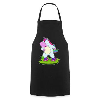 Unicorn Roller Skating Roller Skates - Cooking Apron - black - Front - AI Model Male 185 dark (185cm)